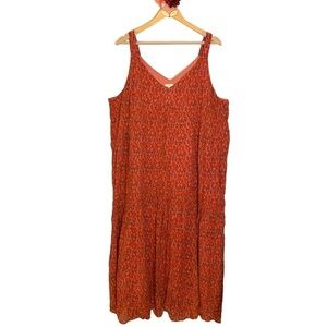 Joie dress red pink printed empire tiered maxi size XXL